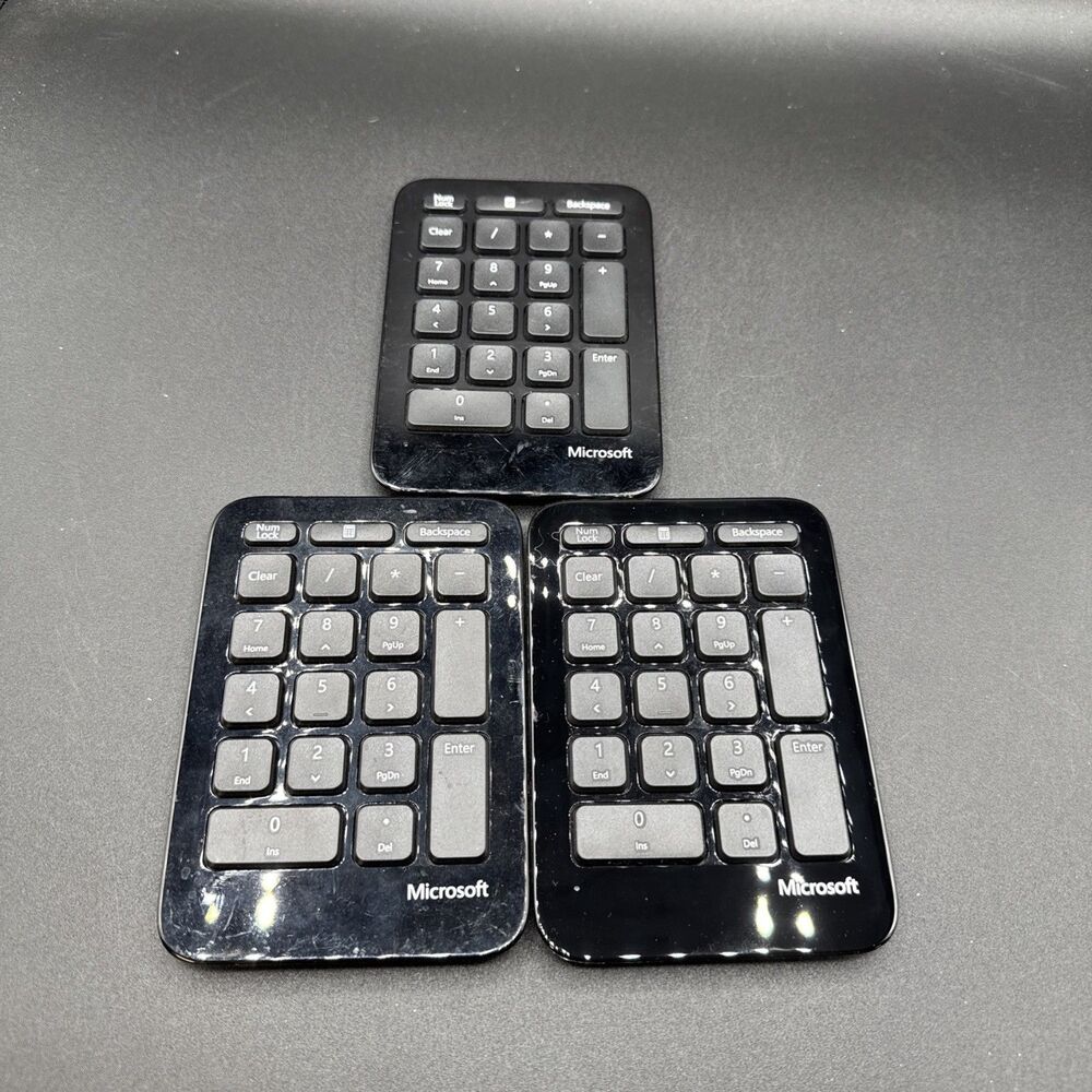 Lot Of 3 Genuine OEM Microsoft 1558 Sculpt Ergonomic Number Key Pad Bluetooth